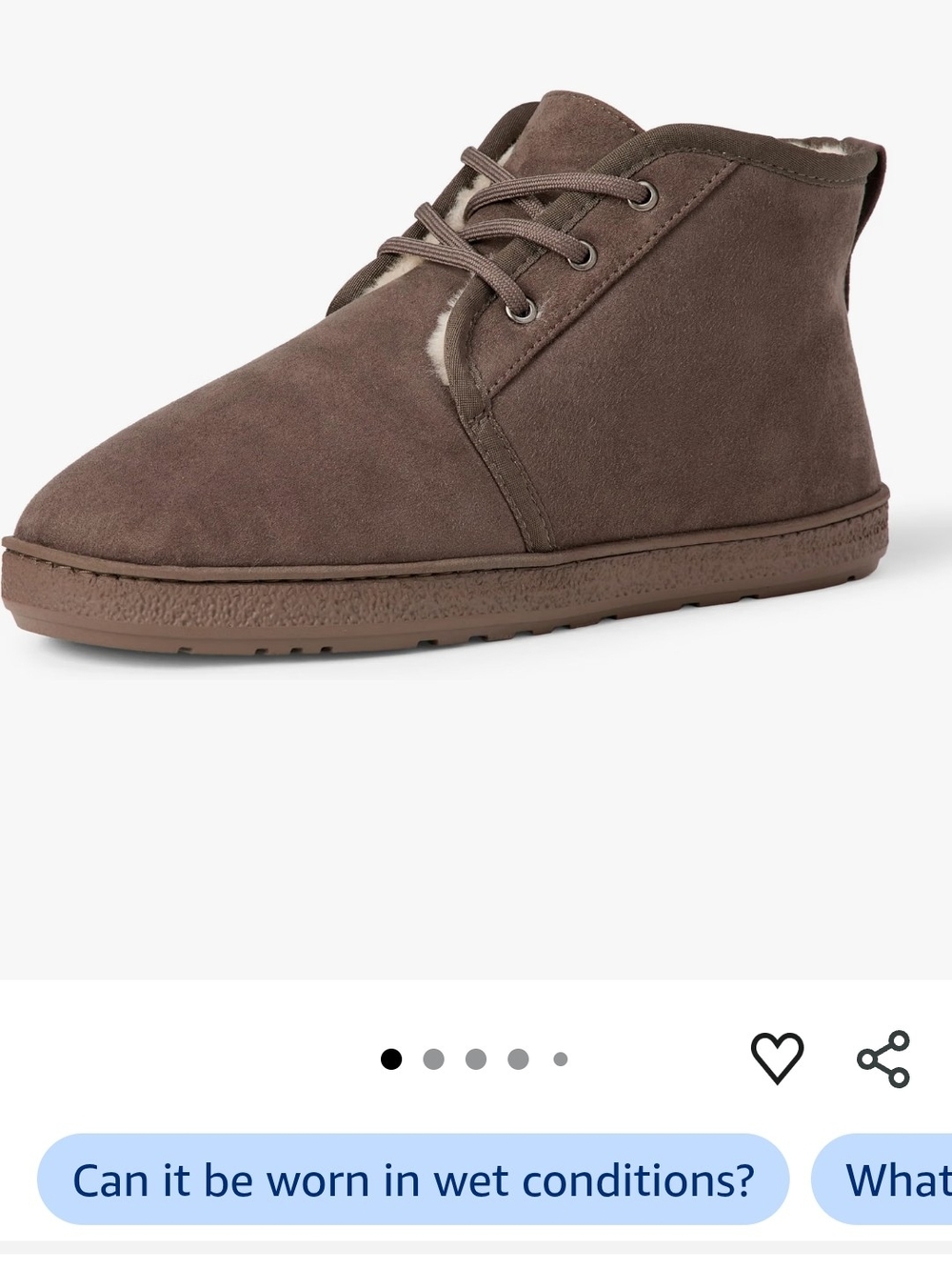 Amazon Essentials Men's Dark Brown Suede Lace-Up Chukka Boots